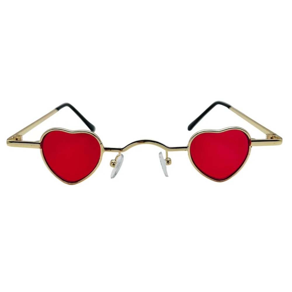 7033 | Small Red Lens Heart Sunglasses